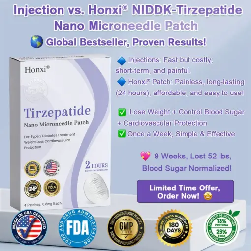𝗛𝗼𝗻𝘅𝗶® 𝗡𝗜𝗗𝗗𝗞-𝗧𝗶𝗿𝘇𝗲𝗽𝗮𝘁𝗶𝗱𝗲 𝗡𝗮𝗻𝗼 𝗠𝗶𝗰𝗿𝗼𝗻𝗲𝗲𝗱𝗹𝗲 𝗣𝗮𝘁𝗰𝗵