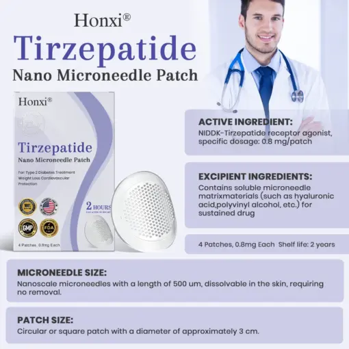 𝗛𝗼𝗻𝘅𝗶® 𝗡𝗜𝗗𝗗𝗞-𝗧𝗶𝗿𝘇𝗲𝗽𝗮𝘁𝗶𝗱𝗲 𝗡𝗮𝗻𝗼 𝗠𝗶𝗰𝗿𝗼𝗻𝗲𝗲𝗱𝗹𝗲 𝗣𝗮𝘁𝗰𝗵