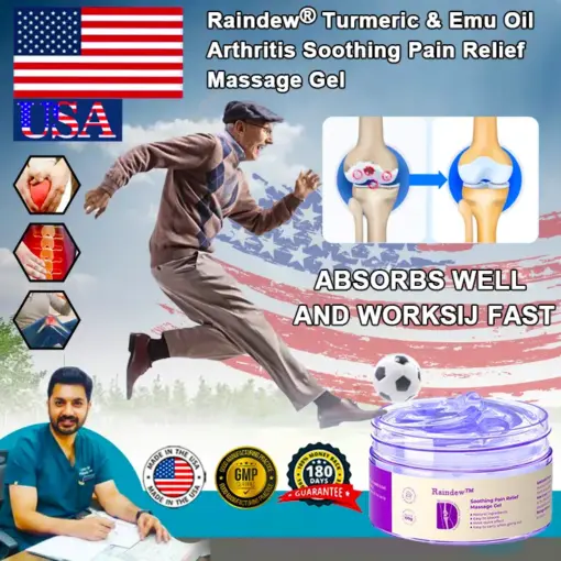 Raindew™ Turmeric & Emu Oil Arthritis Soothing Pain Relief Massage Gel