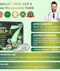 Buildleaf® SMGT-GLP-1 Nano Microneedle Patch with Collagen Peptides &Matrixyl 3000