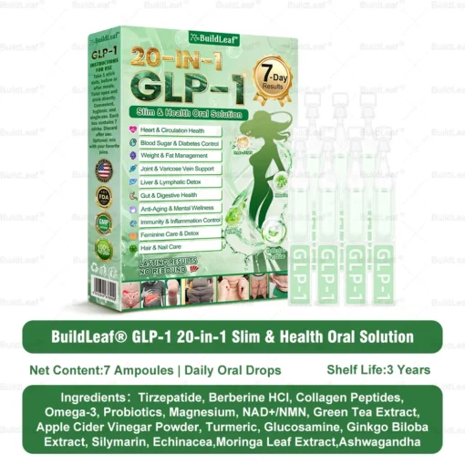 𝘽𝙪𝙞𝙡𝙙𝙇𝙚𝙖𝙛® 𝗚𝗟𝗣-𝟭 𝟐𝟎-𝐢𝐧-𝟏 𝐒𝐥𝐢𝐦 & 𝐇𝐞𝐚𝐥𝐭𝐡 𝐎𝐫𝐚𝐥 𝐒𝐨𝐥𝐮𝐭𝐢𝐨𝐧